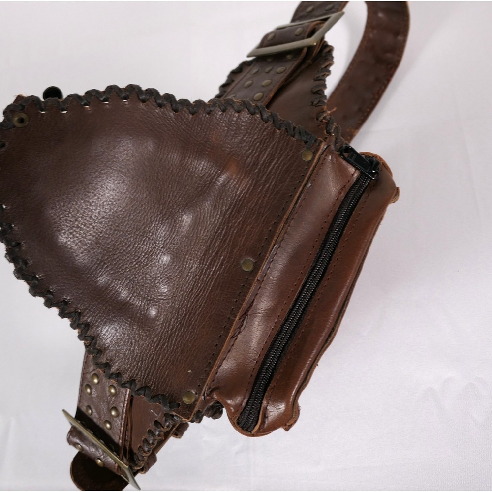 Happy Cow Australia Leather Belted Brass Riveted Waist Bag Fanny Pack‎ Western - Picture 11 of 15